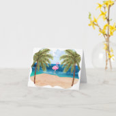 Flamingo Christmas Note Card Karte (Gelbe Blume)