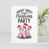 Flamingo Christmas Party Einladung (Stehend Vorderseite)