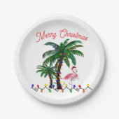 Flamingo Christmas party plates Pappteller (Vorderseite)