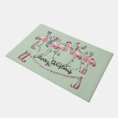 Flamingo Christmas Party Welcome Mat Fußmatte (Schrägansicht)