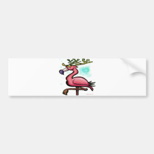 Flamingo Christmas Reindeer Autoaufkleber