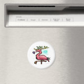 Flamingo Christmas Reindeer Magnet (In Situ (Geschirrspüler))