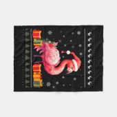 Flamingo Christmas Santa Hat Ugly Christmas Sweate Fleecedecke (Vorderseite (Horizontal))