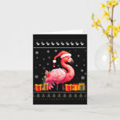 Flamingo Christmas Santa Hat Ugly Christmas Sweate Karte (Gelbe Blume)