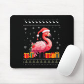 Flamingo Christmas Santa Hat Ugly Christmas Sweate Mousepad (Mit Mouse)