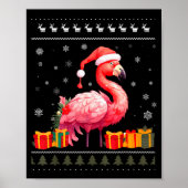 Flamingo Christmas Santa Hat Ugly Christmas Sweate Poster (Vorne)