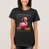 Flamingo Christmas Santa Hat Ugly Christmas Sweate T-Shirt (Vorderseite)