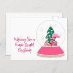 Flamingo Christmas Snowglobe Beach Weihnachten Postkarte<br><div class="desc">Flamingo Beach Weihnachten Snowglobe angepasste Winterurlaub Gruß Postkarte. Schicken Sie Ihren Freunden in dieser Feriensaison einen warmen,  hellen Weihnachtswunsch. Benutzerdefinierte Textvorlage ermöglicht es Ihnen,  diese lustige Flamingo Snowglobe Weihnachtskarte beliebig zu personalisieren! Ideal für Flamingo-Liebhaber,  Floridier und alle,  die an der Küste Weihnachten Lieben!</div>