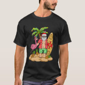 Flamingo Christmas Sweater Funny Santa Palm Tree P T-Shirt (Vorderseite)
