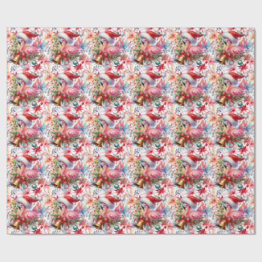 Flamingo Christmas themed Geschenkpapier (Flach)