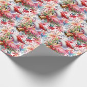 Flamingo Christmas themed Geschenkpapier (Ecke)