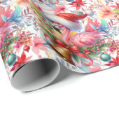 Flamingo Christmas themed Geschenkpapier (Rolleneckpunkt)