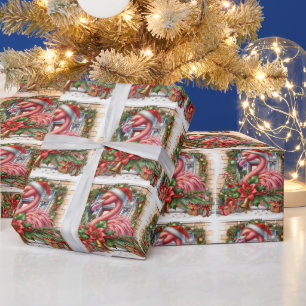Flamingo Christmas themed Geschenkpapier