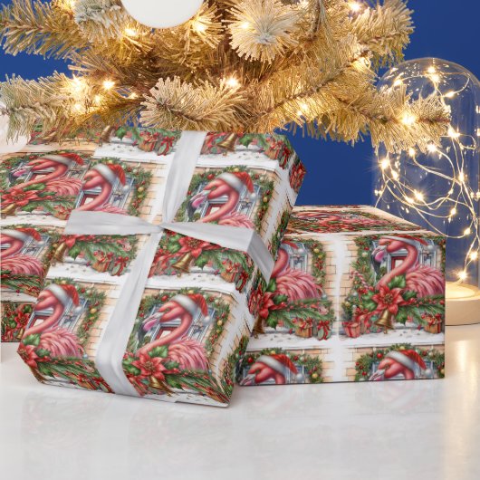Flamingo Christmas themed Geschenkpapier (Feiertage)