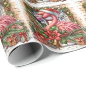 Flamingo Christmas themed Geschenkpapier (Rolleneckpunkt)