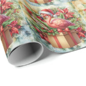 Flamingo Christmas themed Geschenkpapier (Rolleneckpunkt)