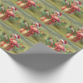 Flamingo Christmas themed Geschenkpapier (Ecke)