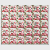Flamingo Christmas themed Geschenkpapier (Flach)