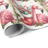 Flamingo Christmas themed Geschenkpapier (Rolleneckpunkt)