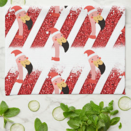 Flamingo Christmas Themed Geschirrtuch