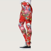 Flamingo Christmas Themed in rot Leggings (Links)