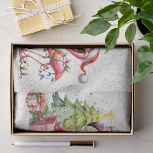 Flamingo Christmas themed Seidenpapier (Geschenk)
