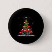 Flamingo Christmas Tree Funny Nkie Holiday Flaming Button (Vorderseite)