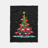 Flamingo Christmas Tree Funny Nkie Holiday Flaming Fleecedecke (Vorderseite)