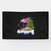 Flamingo Christmas Tree Lights Banner (Horizontal)