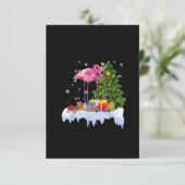 Flamingo Christmas Tree Lights Begleitkarte (Stehend Vorderseite)