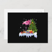 Flamingo Christmas Tree Lights Einladungspostkarte (Vorne/Hinten)