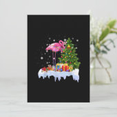 Flamingo Christmas Tree Lights Feiertagskarte (Stehend Vorderseite)