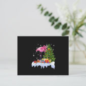 Flamingo Christmas Tree Lights Postkarte (Stehend Vorderseite)