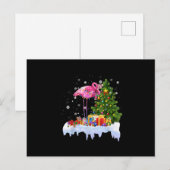 Flamingo Christmas Tree Lights Postkarte (Vorne/Hinten)