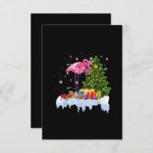 Flamingo Christmas Tree Lights RSVP Karte (Vorne/Hinten)