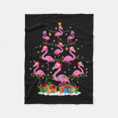 Flamingo Christmas Tree Lights Santa Hat Nk Flamin Fleecedecke (Vorderseite)