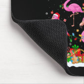 Flamingo Christmas Tree Lights Santa Hat Nk Flamin Mousepad (Ecke)