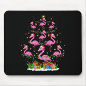 Flamingo Christmas Tree Lights Santa Hat Nk Flamin Mousepad (Vorne)