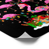 Flamingo Christmas Tree Lights Santa Hat Nk Flamin Poster (Ecke)