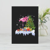 Flamingo Christmas Tree Lights Save The Date (Stehend Vorderseite)