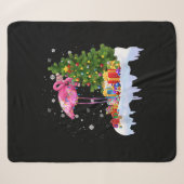 Flamingo Christmas Tree Lights Sherpadecke (Vorderseite (Horizontal))