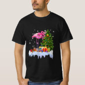 Flamingo Christmas Tree Lights T-Shirt (Vorderseite)
