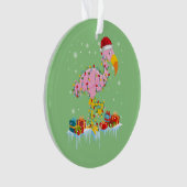 Flamingo Christmas Tree Lights T - Shirt X-Mas Orn Ornament (Vorderseite)