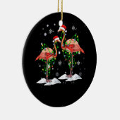 Flamingo Christmas Tree Santa Hat Light Merry Keramik Ornament (Rechts)
