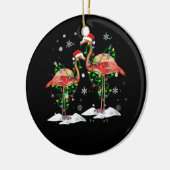 Flamingo Christmas Tree Santa Hat Light Merry Keramik Ornament (Links)