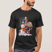 Flamingo Christmas Tree Snowman Weihnachtsmannmütz T-Shirt (Vorderseite)