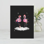 Flamingo Christmas Tree Weihnachtsmannmütze Light Einladung (Stehend Vorderseite)