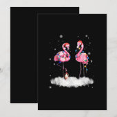 Flamingo Christmas Tree Weihnachtsmannmütze Light Einladung (Vorne/Hinten)