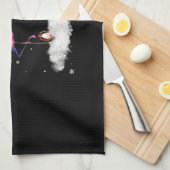 Flamingo Christmas Tree Weihnachtsmannmütze Light Geschirrtuch (Viertel Falte)