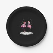 Flamingo Christmas Tree Weihnachtsmannmütze Light Pappteller (Vorderseite)